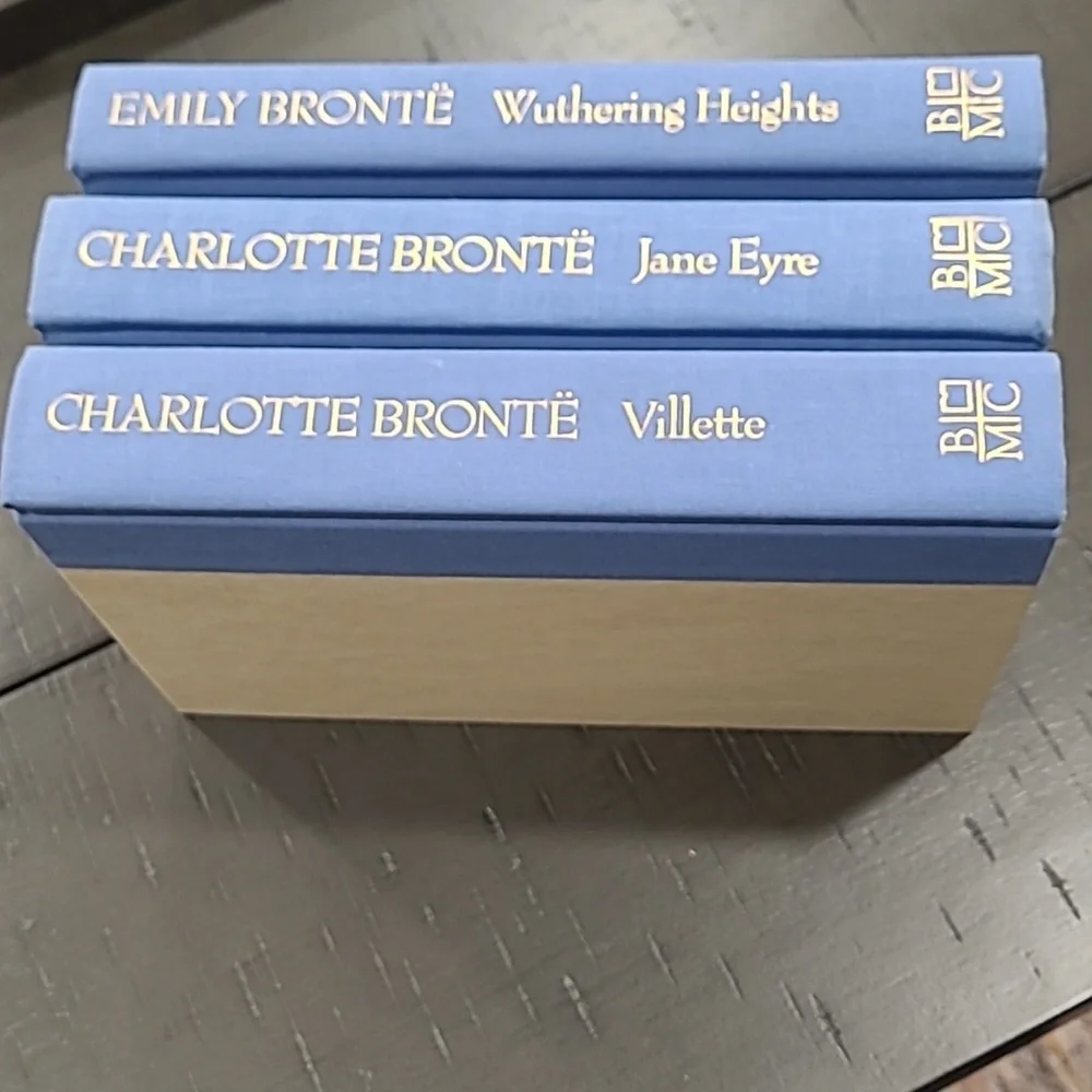 Hardcover 3 Vintage Bronte Sister Books Jane Eyre, Wuthering Heights, & Villette - Picture 3 of 13